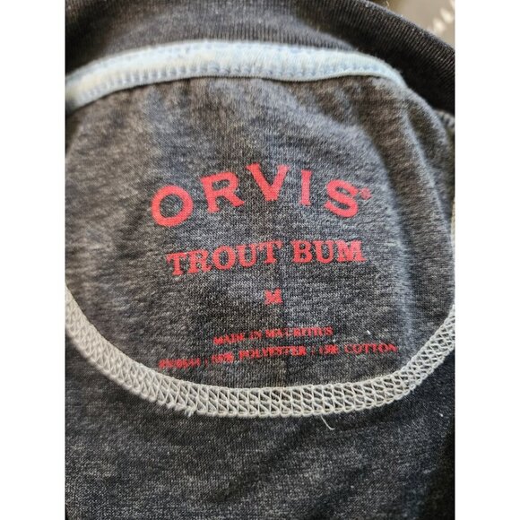 Orvis Trout Bum Men's Long Sleeve T Shirt Gray Medium - Picture 3 of 8